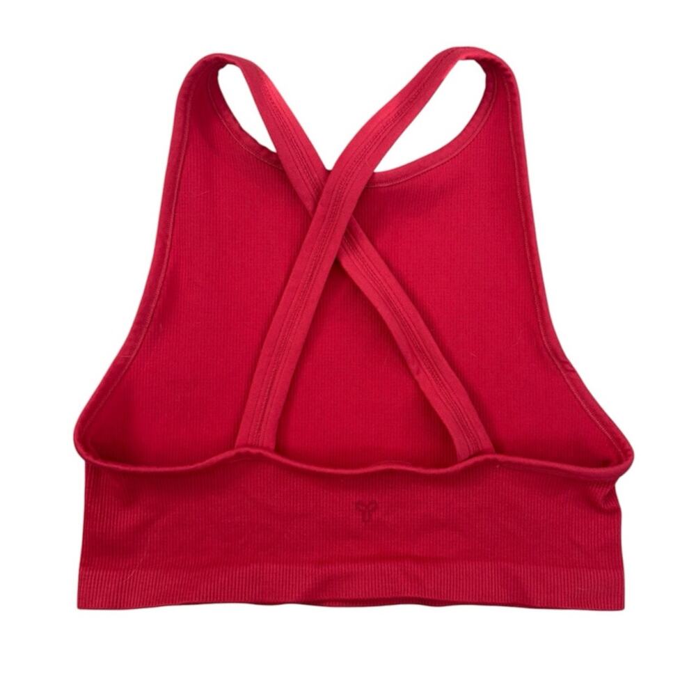 TNA Aritzia Burnt Orange Red Ribbed Sports Tank Top Large - Picture 2 of 3